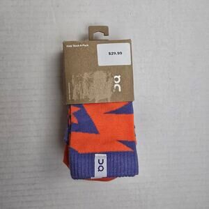 On Running Kids Crew Socks Size M/13-3/EU31-35 4pk Blueberry Flame